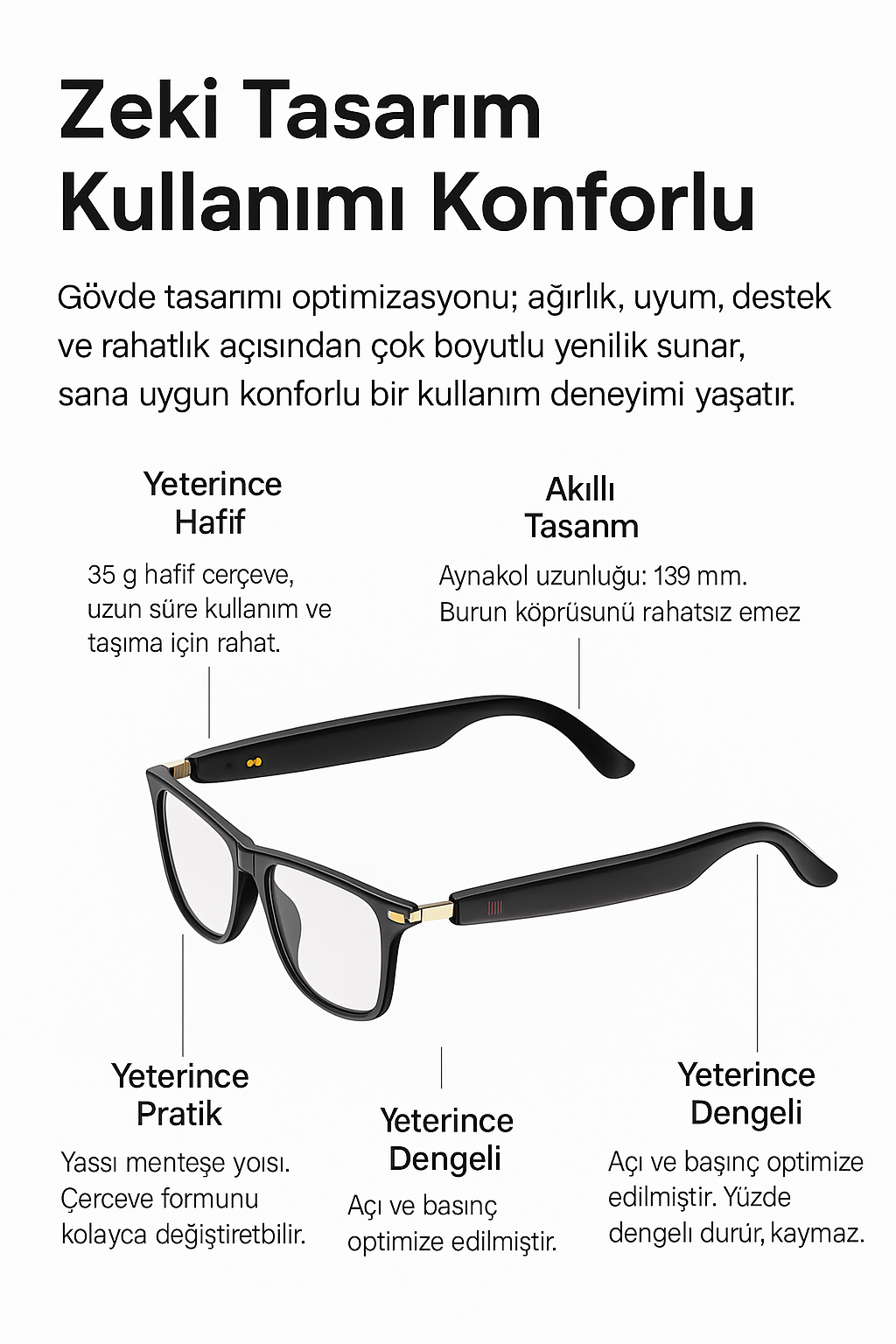 Vion 4K Akıllı Kamera Gözlük – Yapay Zekâ Gücüyle
